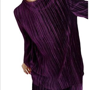 Zara velvet like purple shirt.